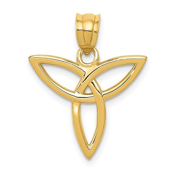 14k Yellow Gold 18mm Trinity Symbol Pendant - Picture 1 of 5